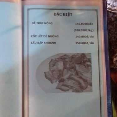 Thực đơn- Quán Nhậu Quán Dê Tài Ký