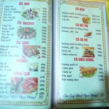 Thực đơn- Quán Nhậu Quán Dzô 100 - Lẩu & Hải Sản Tươi Sống