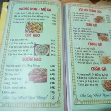 Thực đơn- Quán Nhậu Quán Dzô 100 - Lẩu & Hải Sản Tươi Sống
