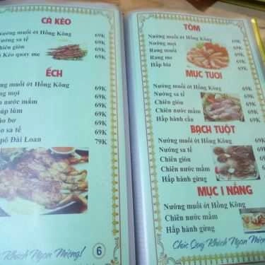 Thực đơn- Quán Nhậu Quán Dzô 100 - Lẩu & Hải Sản Tươi Sống