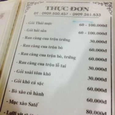 Thực đơn- Quán Nhậu Quán G5 - Món Nướng Bình Dân