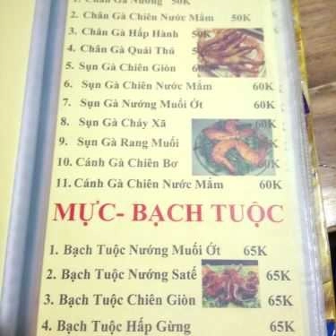 Thực đơn- Quán Nhậu Gió Đêm