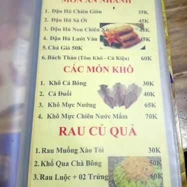 Thực đơn- Quán Nhậu Gió Đêm