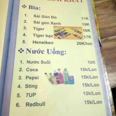 Thực đơn- Quán Nhậu Gió Đêm