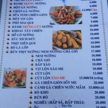 Thực đơn- Quán Hai Chị Em - Các Món Ăn Vặt