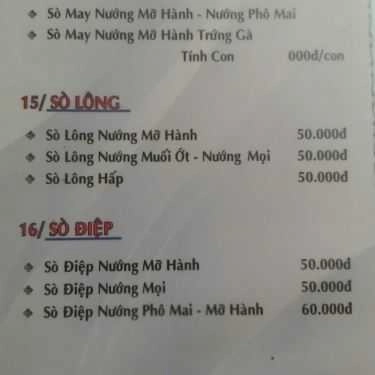 Thực đơn- Quán Nhậu Ốc Tuyền - Quán Hải Sản