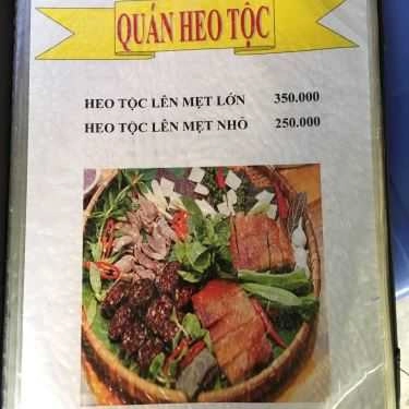 Thực đơn- Quán Nhậu Quán Heo Tộc - Quán Ăn Gia Đình