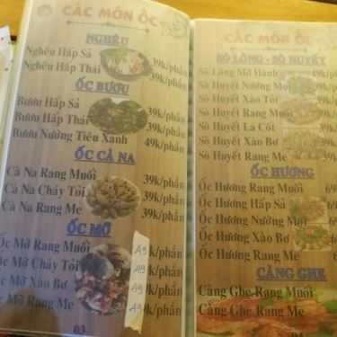 Thực đơn- Quán Nhậu Quán Hoàng Mập - Nhậu Bình Dân
