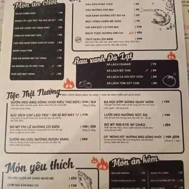 Thực đơn- Quán Nhậu Quán Lão Trư - Street Food BBQ & Beer - Tô Vĩnh Diện