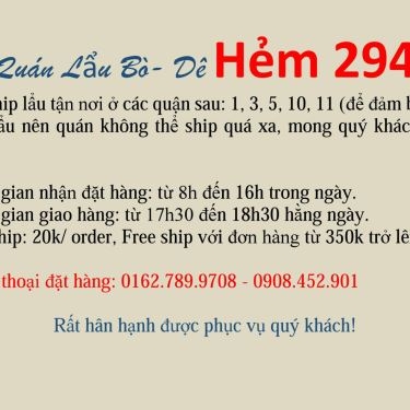 Thực đơn- Nhà Hàng Quán Lẩu Dê - Lẩu Bò