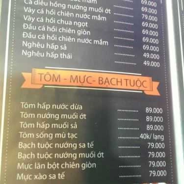 Thực đơn- Quán Nhậu Quán Lẩu Hai Út