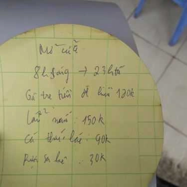 Thực đơn- Quán Nhậu Minh Quân - Sơn Kỳ
