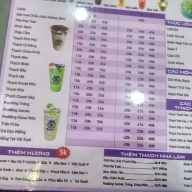 Thực đơn- Cafe Louis Tea