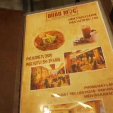 Thực đơn- Cafe Quán Mộc - Điểm Tâm Phố Nướng
