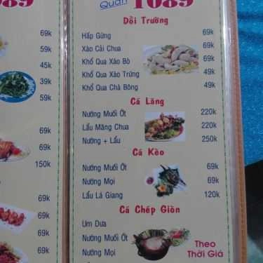 Thực đơn- Quán Nhậu Quán 1089 - Cháo Lươn & Gà Hấp Mắm Nhĩ