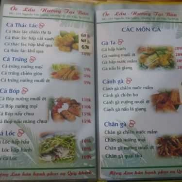 Thực đơn- Quán Nhậu Đêm Mộng Lan