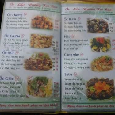 Thực đơn- Quán Nhậu Đêm Mộng Lan