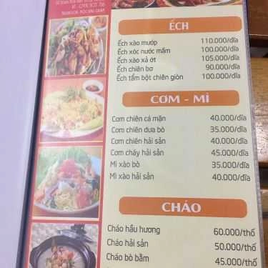 Thực đơn- Quán Nhậu Mộc Sinh - Lẩu Ếch & Lẩu Vịt