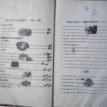 Thực đơn- Quán Nhậu Tiên