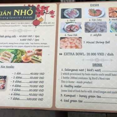 Thực đơn- Quán Nhỏ - Trà Đào & Ăn Vặt