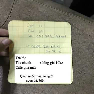 Thực đơn- Cafe, Trà Tắc & Giải Khát