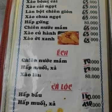 Thực đơn- Quán Nhậu Quán Ốc 126 - Đường Số 9