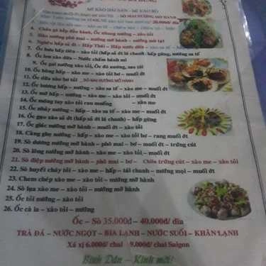 Thực đơn- Ăn vặt Quán Ốc Ba Hùng - Lê Văn Sỹ