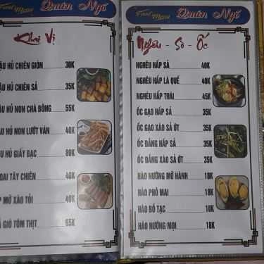 Thực đơn- Quán Nhậu Ngố - Ốc & Lẩu Mắm