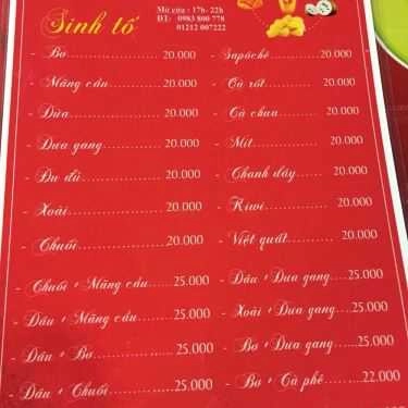 Thực đơn- Ăn vặt Quán Phố - Sinh Tố & Trái Cây Dĩa