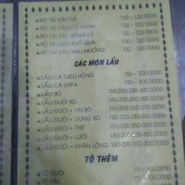 Thực đơn- Quán Nhậu Phương Nam Quán - Các Món Nhậu Bình Dân