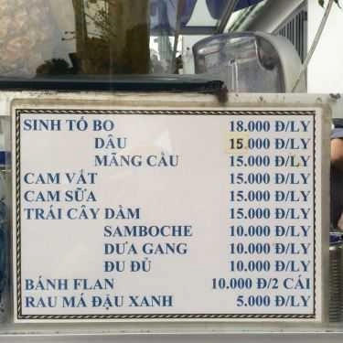 Thực đơn- Cafe Sinh Tố & Bánh Flan - Lê Lợi