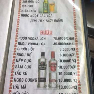 Thực đơn- Quán Nhậu Sơn Lâm - Dê Tươi & Các Món Lẩu