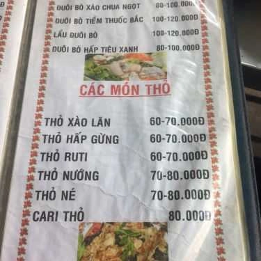 Thực đơn- Quán Nhậu Sơn Lâm - Dê Tươi & Các Món Lẩu