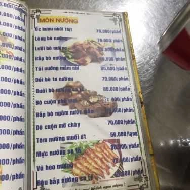 Thực đơn- Quán Nhậu Subin Quán - Lẩu Đuôi Bò