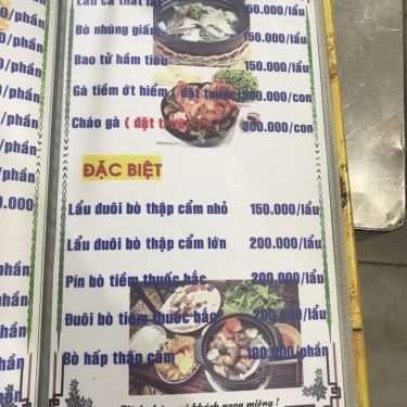 Thực đơn- Quán Nhậu Subin Quán - Lẩu Đuôi Bò