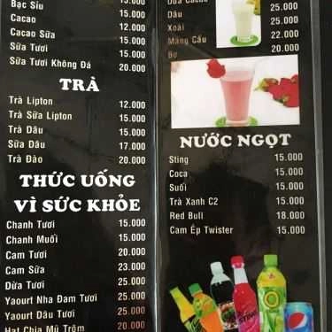 Thực đơn- T&N Cafe - Tên Lửa