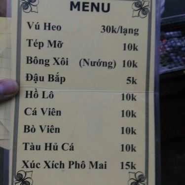 Thực đơn- Chị Dung - Cá Viên, Tép Mỡ & Ăn Vặt