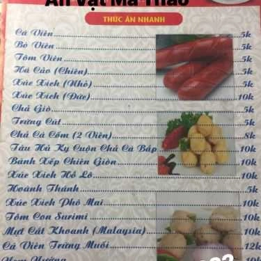 Thực đơn- Ăn vặt Quán Thảo - Võ Thành Trang