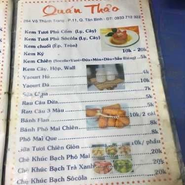 Thực đơn- Ăn vặt Quán Thảo - Võ Thành Trang