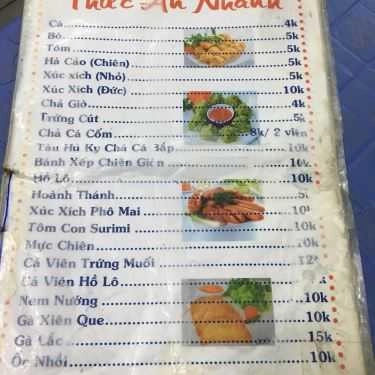 Thực đơn- Ăn vặt Quán Thảo - Võ Thành Trang