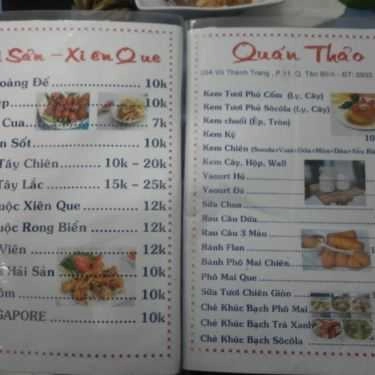 Thực đơn- Ăn vặt Quán Thảo - Võ Thành Trang