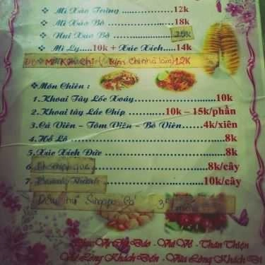 Thực đơn- Cafe Bà Ngoại Xì Tin - Trà Sữa