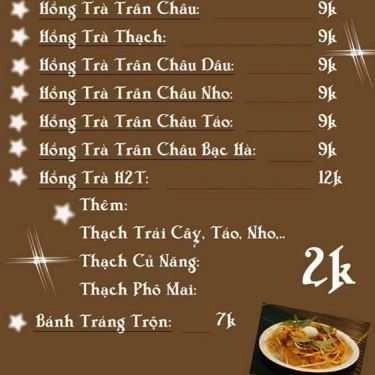 Thực đơn- Trà Sữa & Cafe H2t - Phan Văn Trị