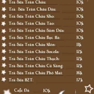 Thực đơn- Trà Sữa & Cafe H2t - Phan Văn Trị