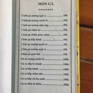 Thực đơn- Quán Nhậu Quán Zozo - Nướng & Lẩu
