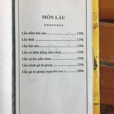Thực đơn- Quán Nhậu Quán Zozo - Nướng & Lẩu