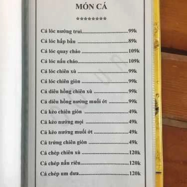 Thực đơn- Quán Nhậu Quán Zozo - Nướng & Lẩu