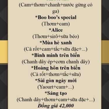 Thực đơn- Quốc Huy Cafe - Bùi Thanh Khiết