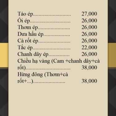 Thực đơn- Quốc Huy Cafe - Bùi Thanh Khiết