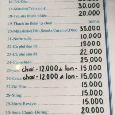 Thực đơn- Cafe Raine's Foods & Drinks